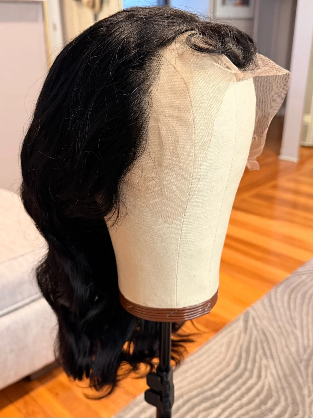20” Natural Black Body Wave 13x6 HD Lace Front Human Hair Wig 200% Density #071
